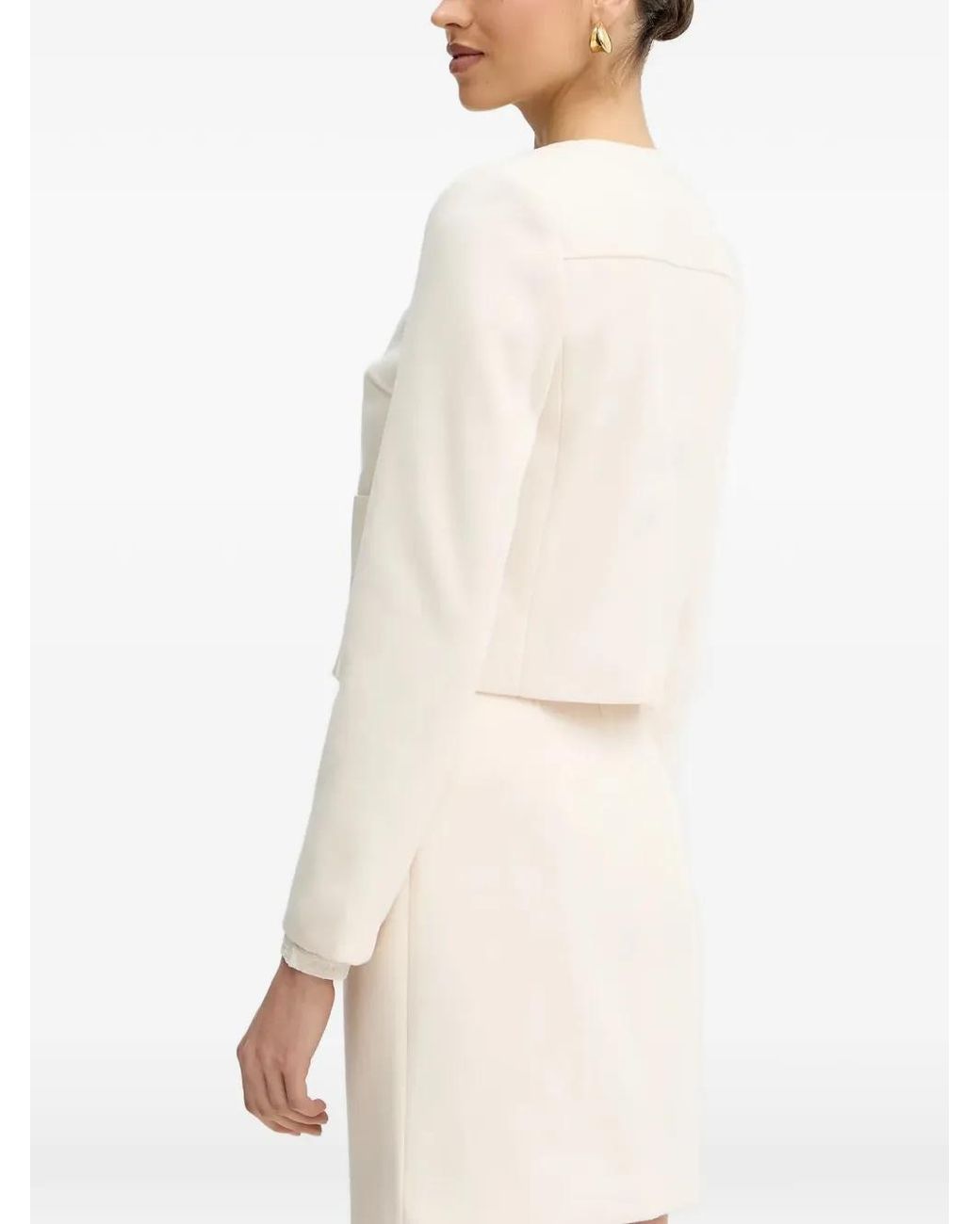 Morgan White Patch-Pocket Button-Down Jacket