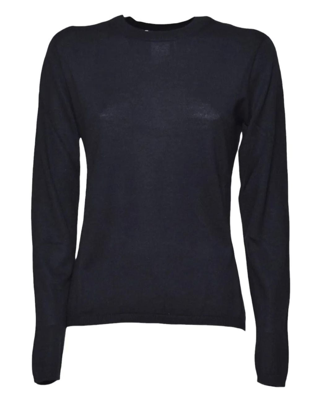Max Mara Blue Long-Sleeved Crew-Neck T-Shirt