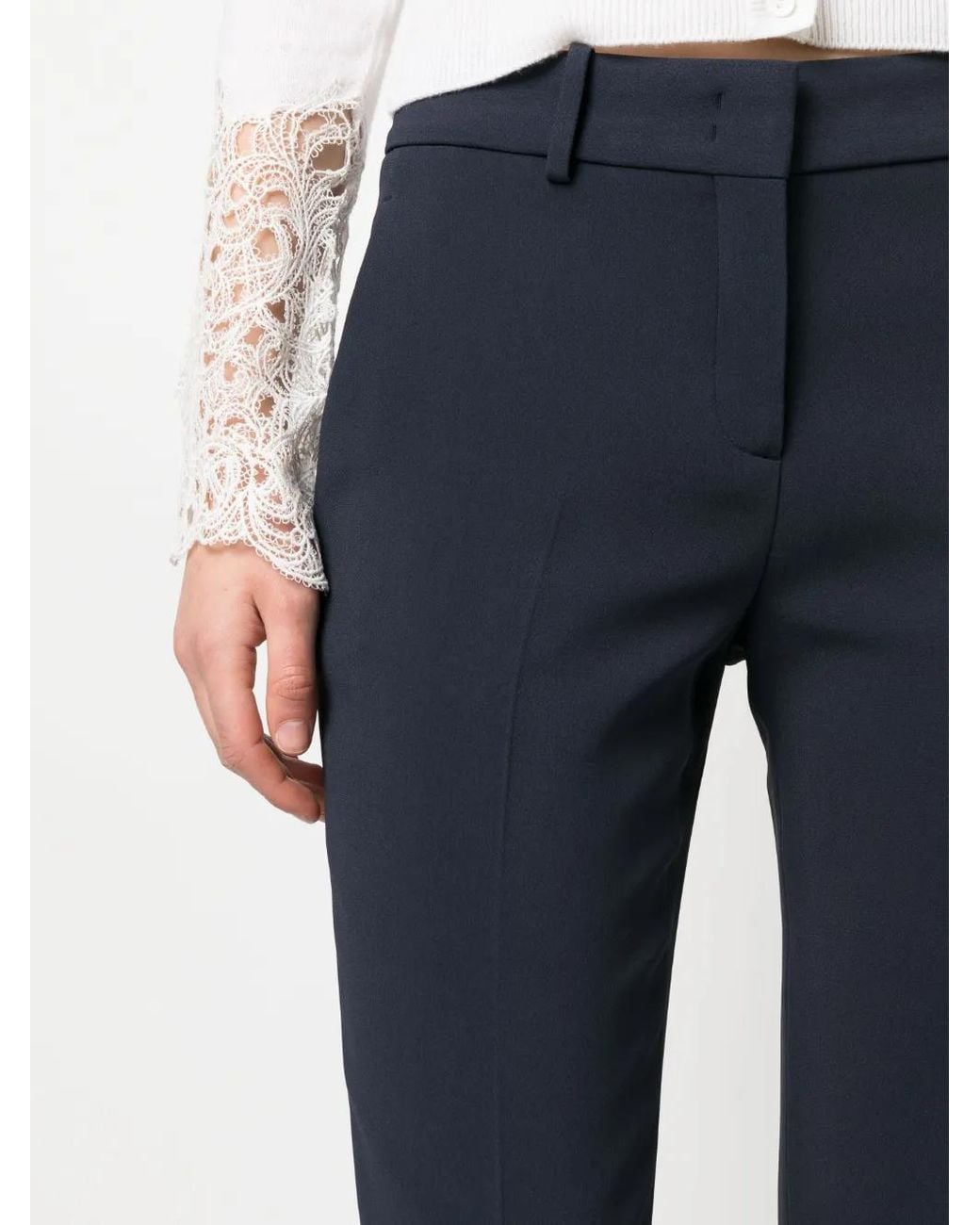 Ermanno Scervino Blue Cropped Tailored Trousers