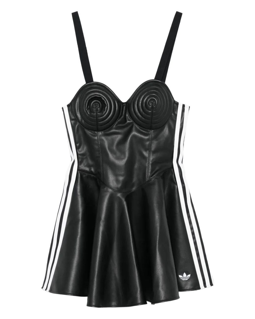 adidas Faux-Leather Dress in Black | Lyst