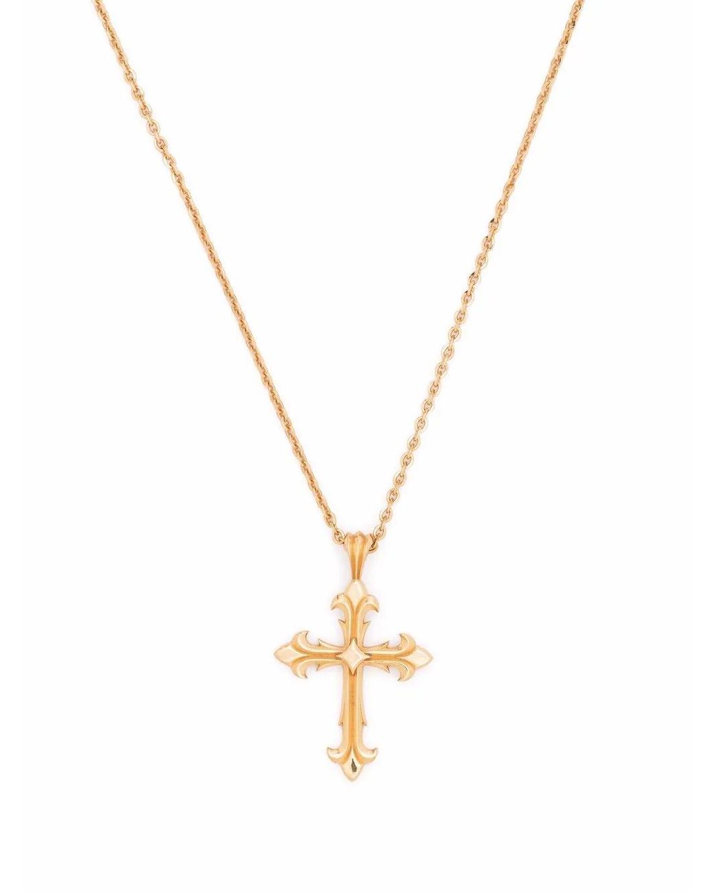 Emanuele Bicocchi Metallic Fleury Cross Pendant Necklace