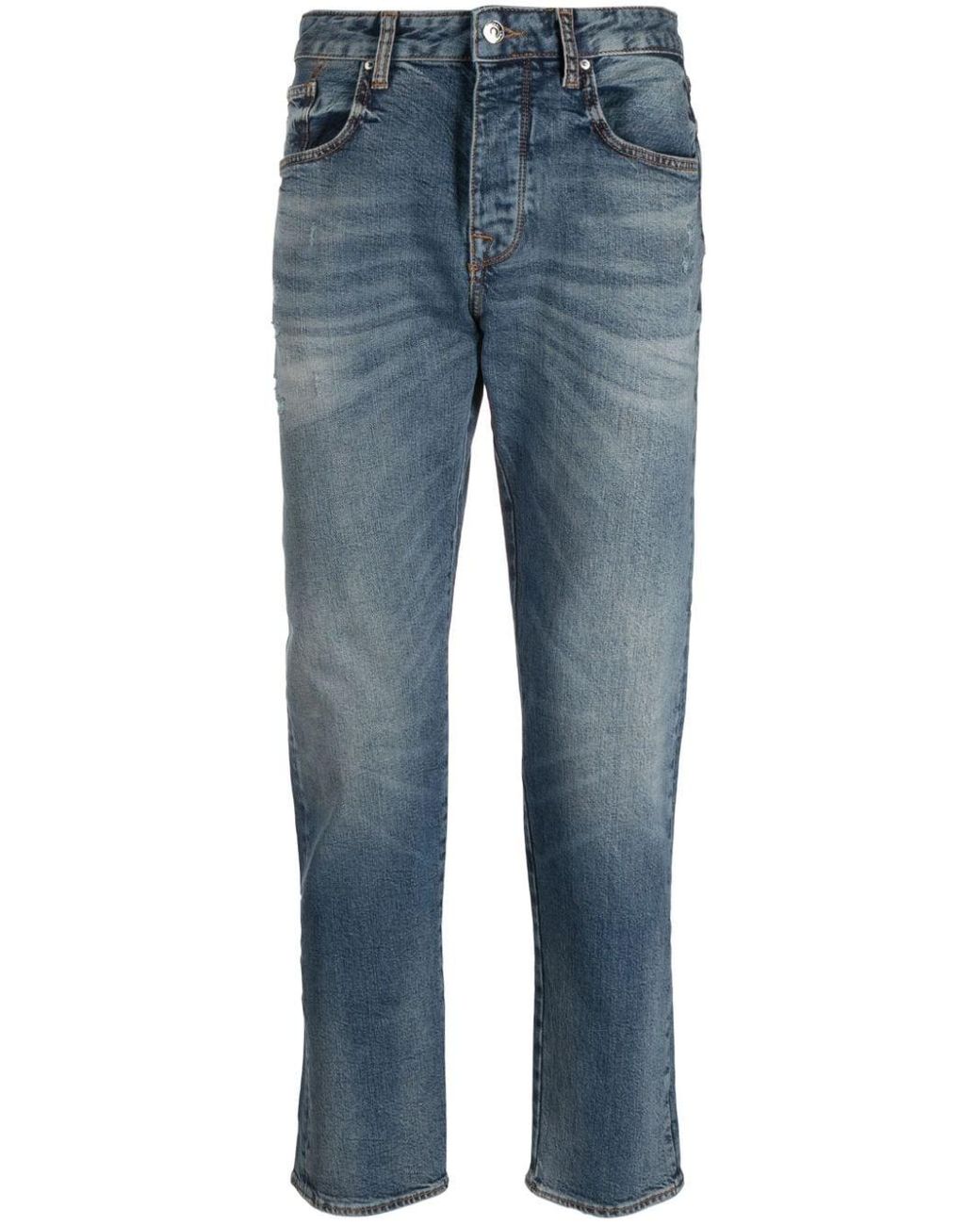 Armani Exchange Logo-patch Straight-leg in Blue for Men | Lyst