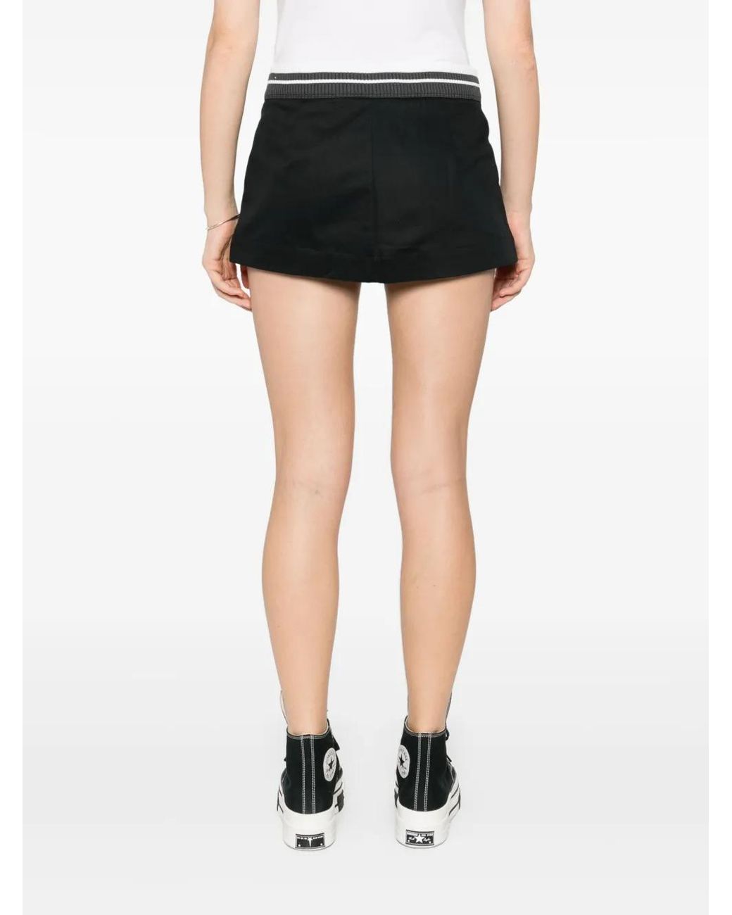 Nike Black Swoosh Twill Mini Skirt
