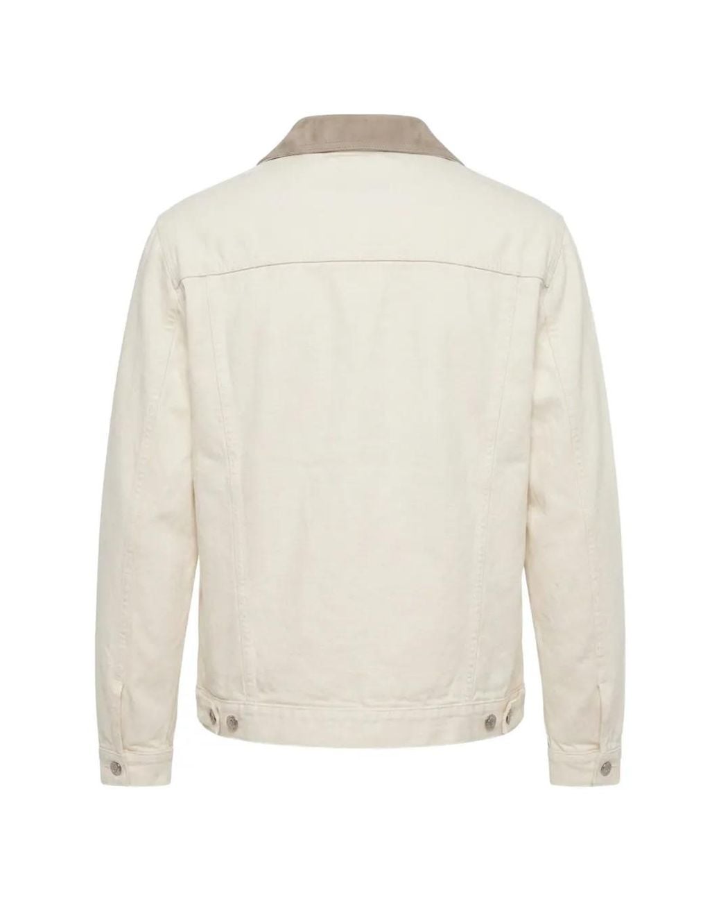 Brunello Cucinelli White Contrast-collar Button-up Jacket for men