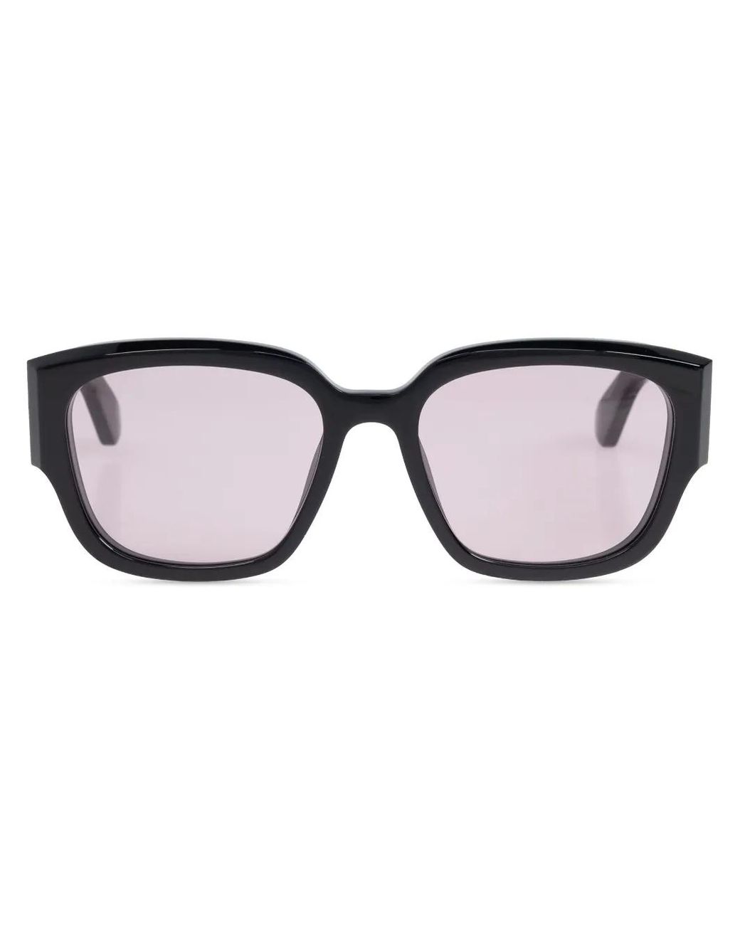 McQueen Brown Engraved-Logo Arm Sunglasses
