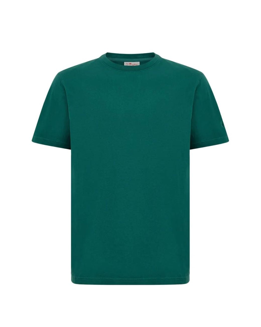 Mc2 Saint Barth Green Dover Cotton T-Shirt With Logo Embroidery for men