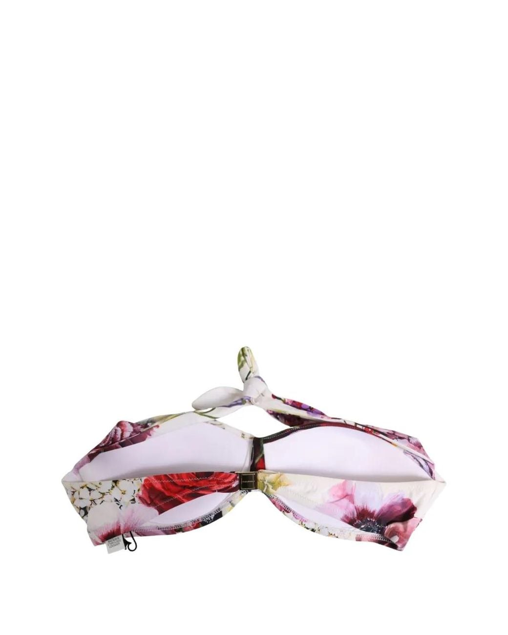 Dolce & Gabbana Pink Floral-Print Halterneck Bikini Top