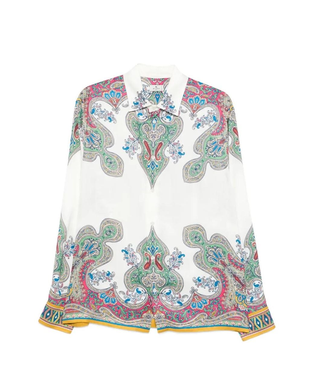 Etro Blue Paisley Print Shirt for men