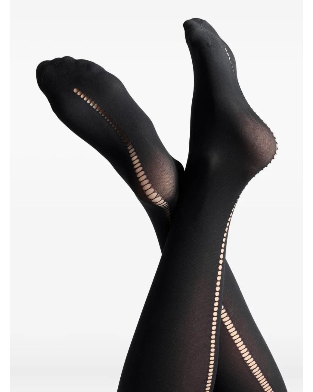 Maison Close Black Infinite Line Tights