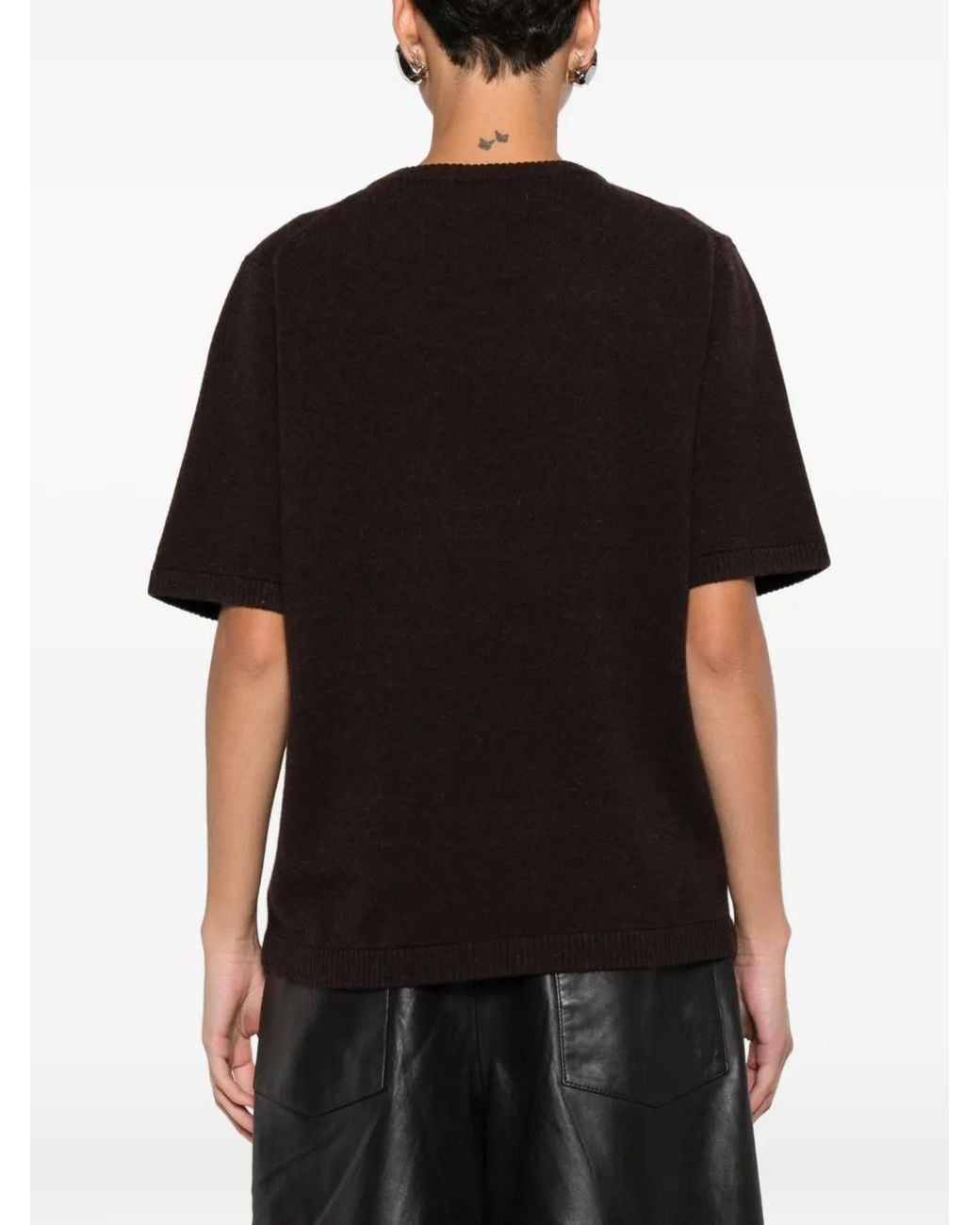 Arma Black Short-Sleeve Round-Neck Sweater