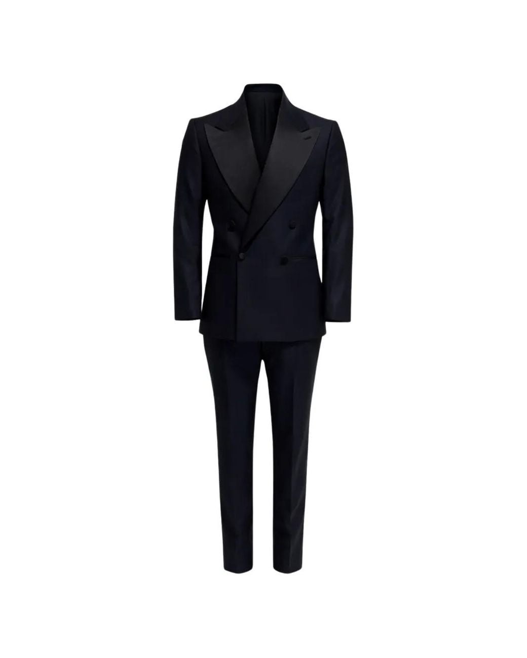 Franzese Collection Blue Pioner Double-Breasted Tuxedo Suit for men