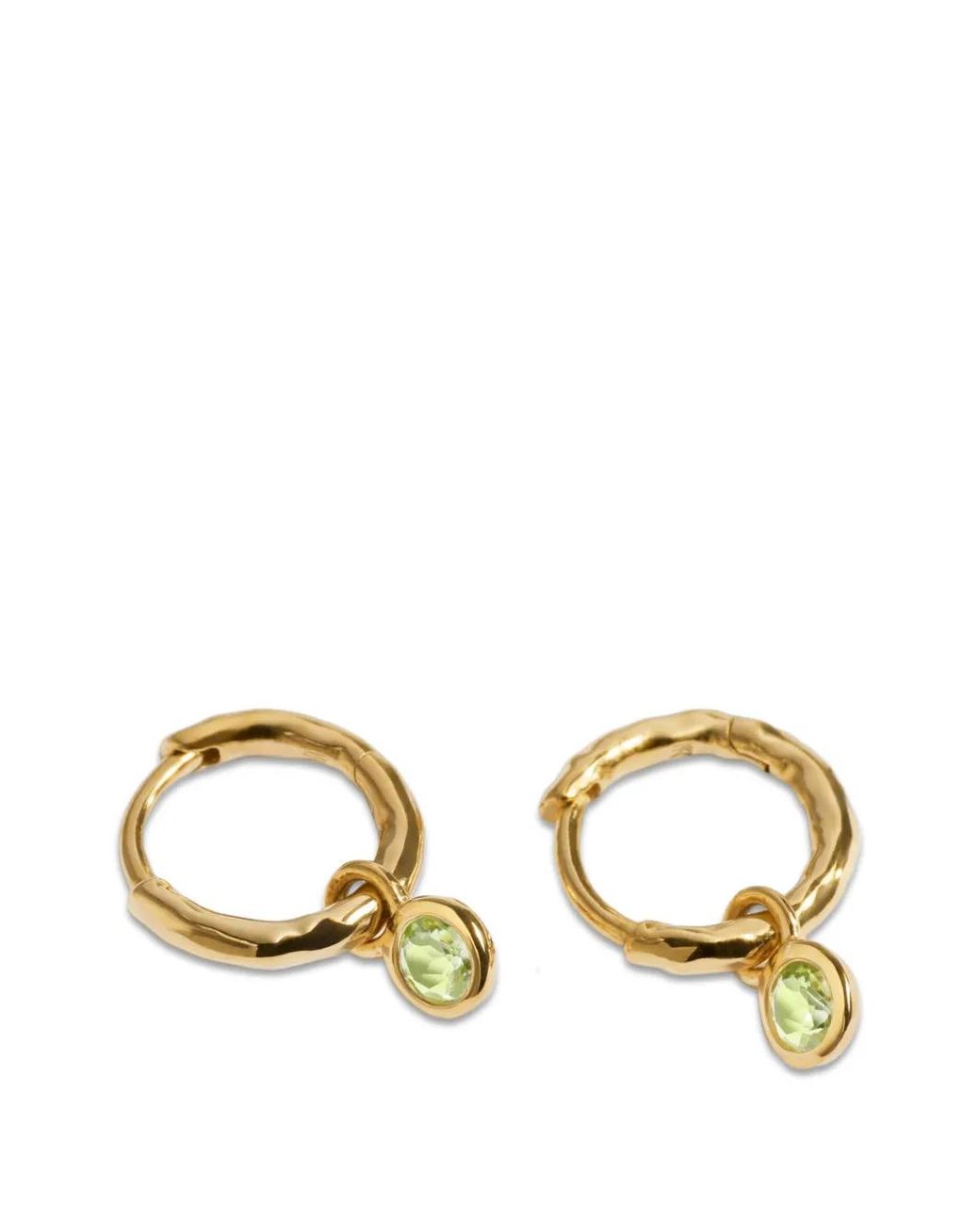 Monica Vinader Metallic Peridot Hoop Earrings