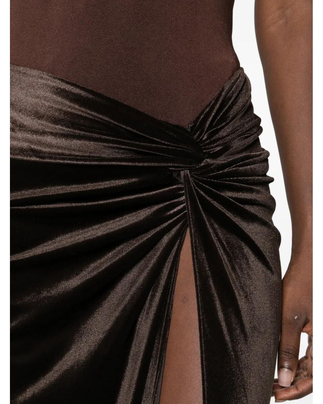 ANDAMANE White Halterneck Backless Bodysuit Maxi Dress