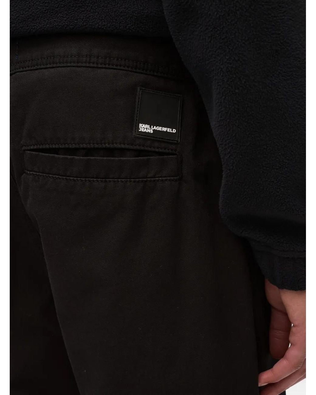 Karl Lagerfeld Black Relaxed Chino Trousers for men