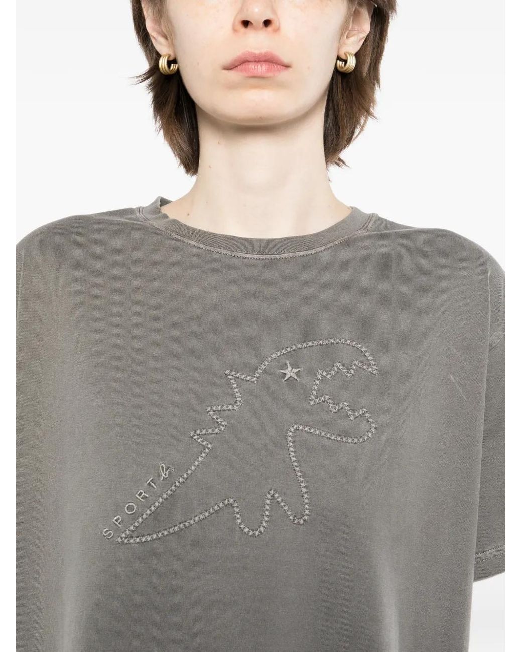SPORT b. by agnès b. Gray Dino-Embroidered T-Shirt