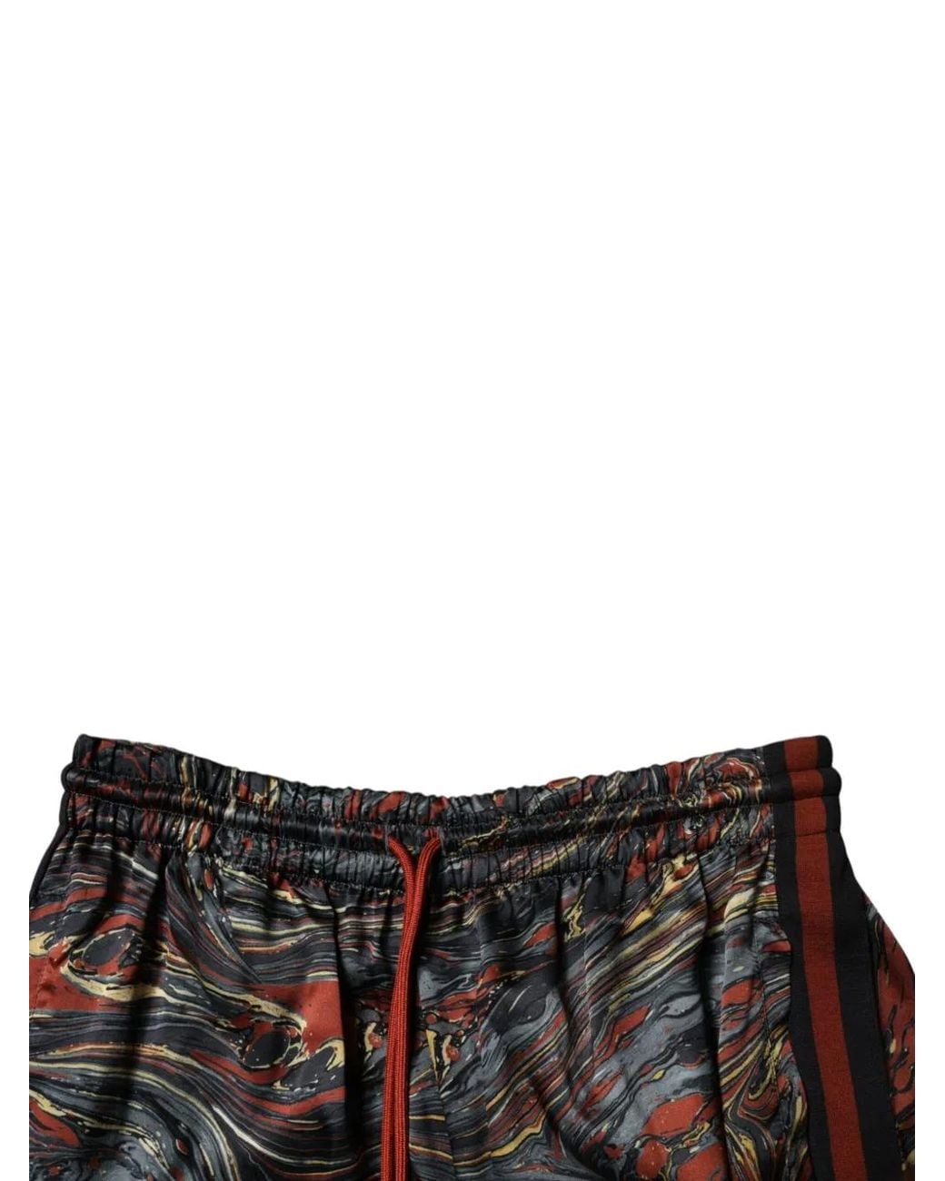 Dolce & Gabbana Black Marble-Print Track Shorts for men