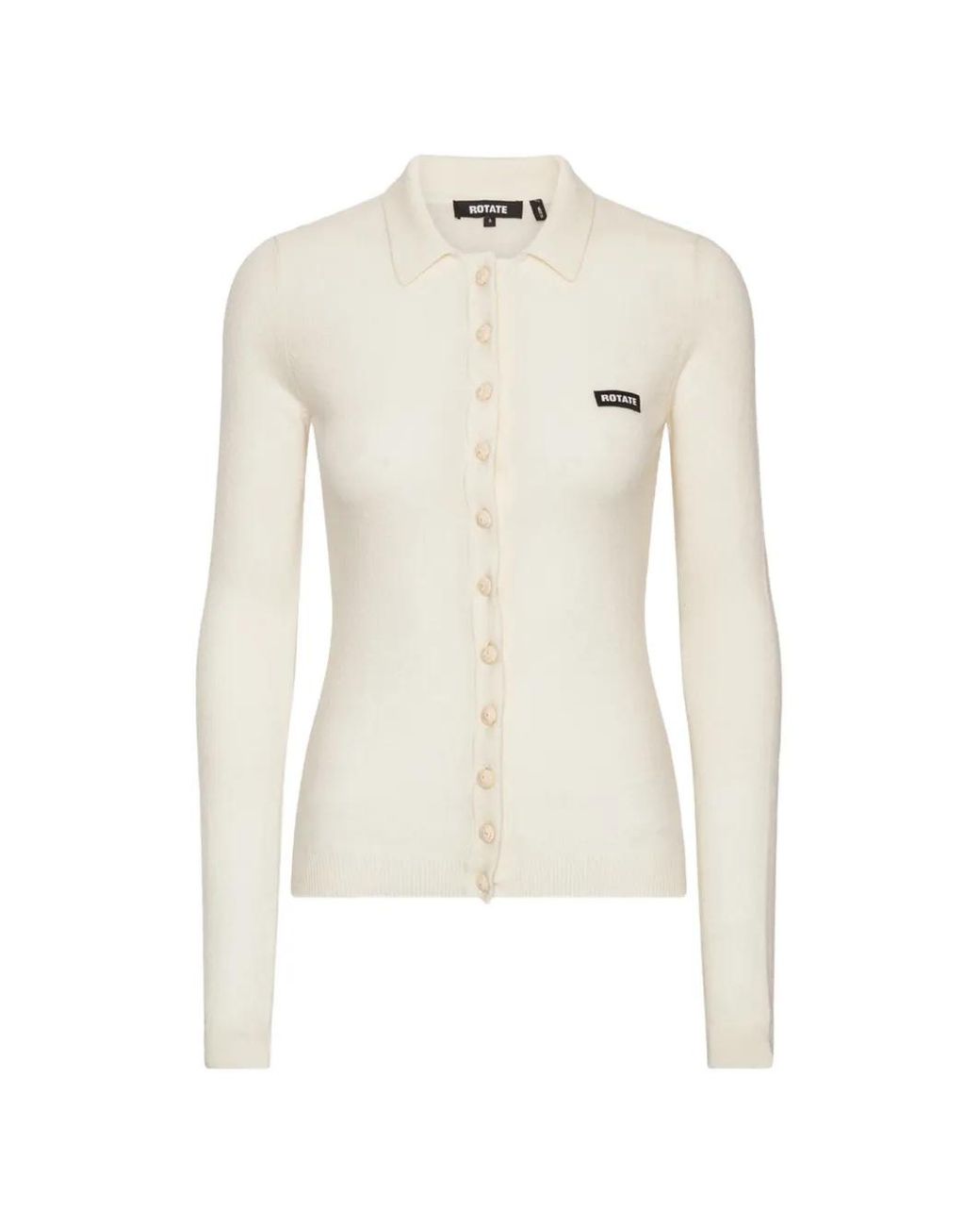 ROTATE BIRGER CHRISTENSEN White Knitted Polo Top