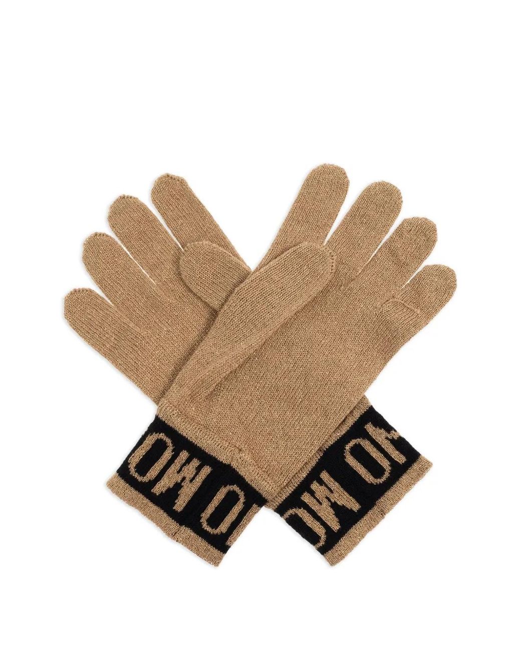 Moschino White Logo-Intarsia Gloves