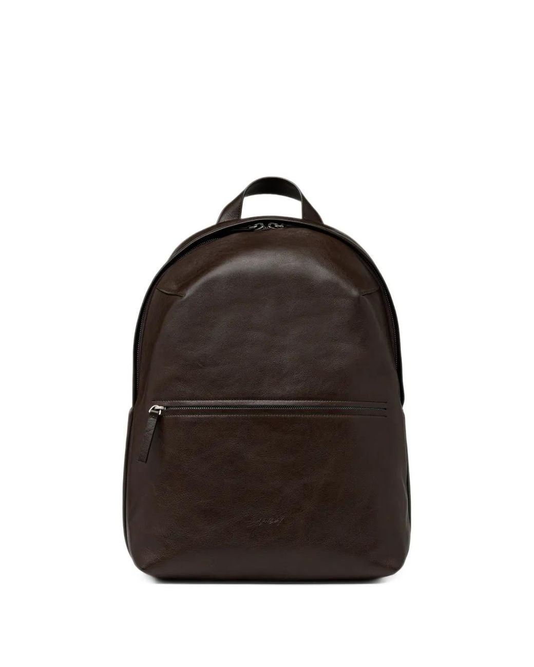 Marsèll Black Guscio Grained Leather Backpack for men