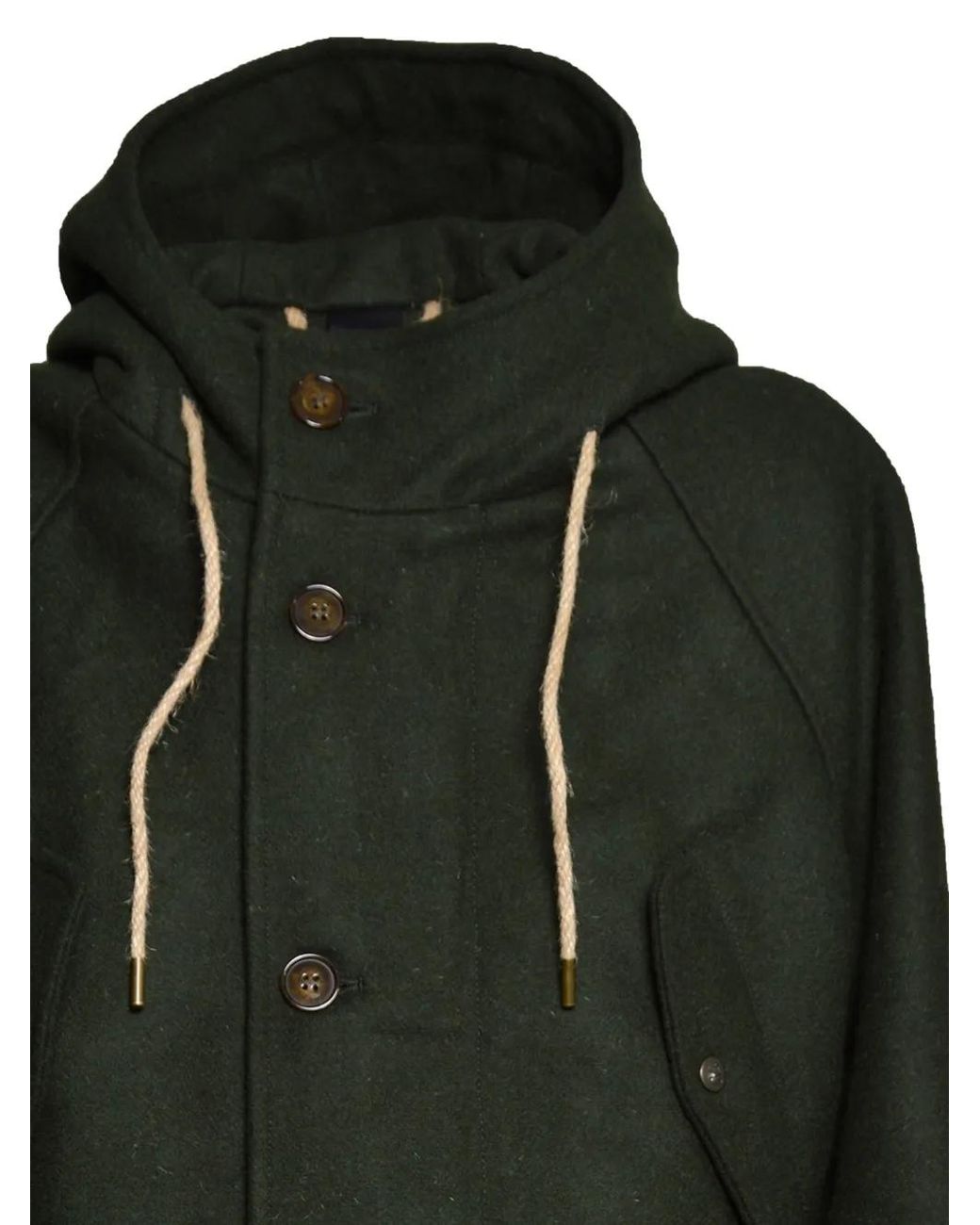 Equipe 70 Black Manteau Boutonné À Capuche for men