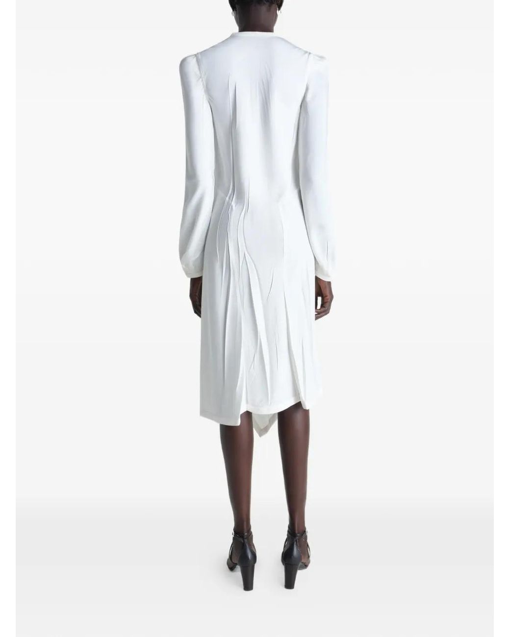 Lemaire White Creased Bias Dress