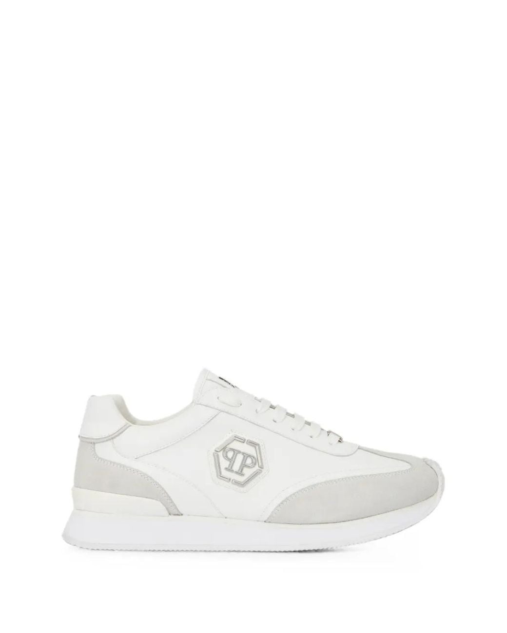 Philipp Plein Runner Hexagon Patch Sneakers in het White