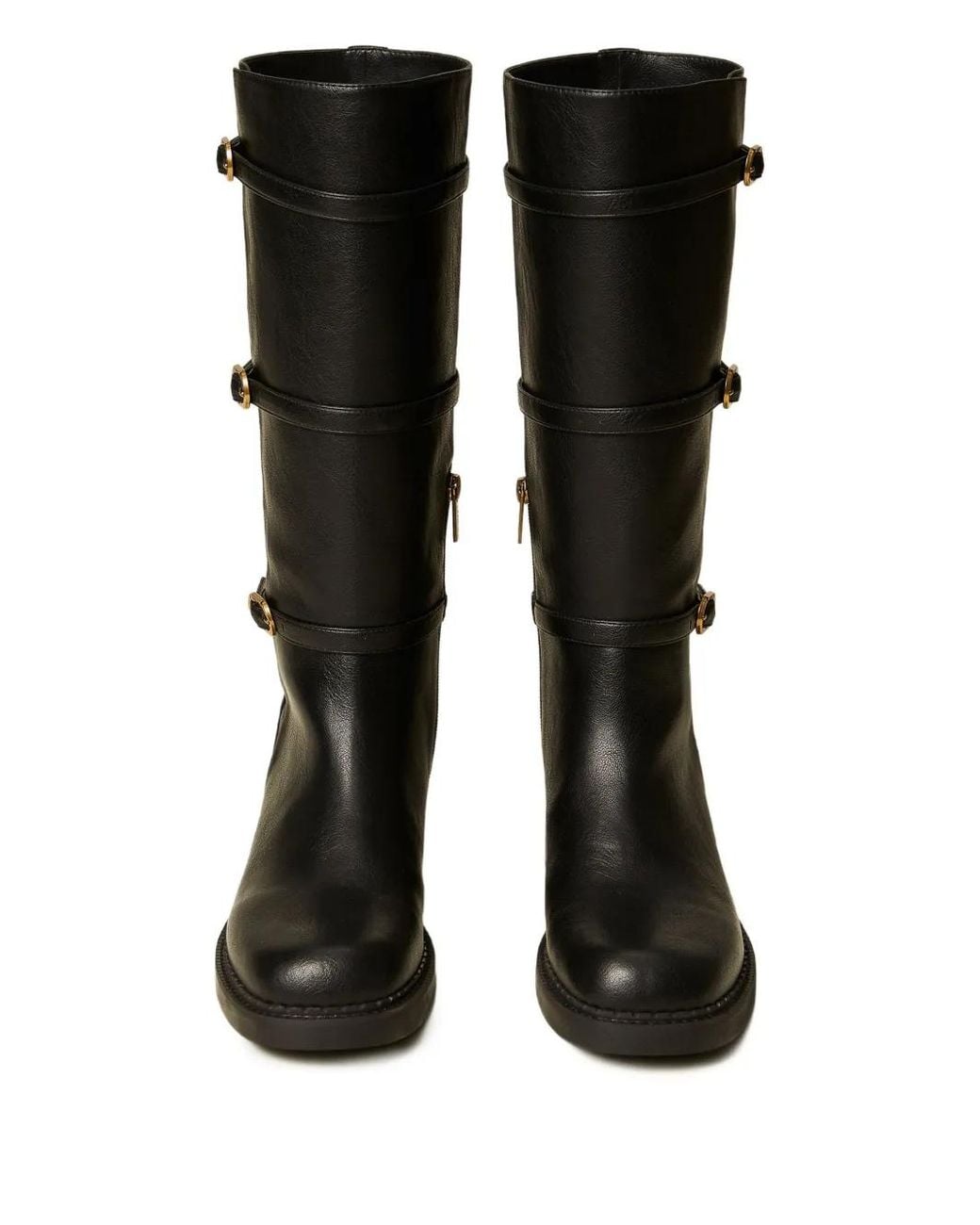 Twinset Black Buckle-Strap Boots