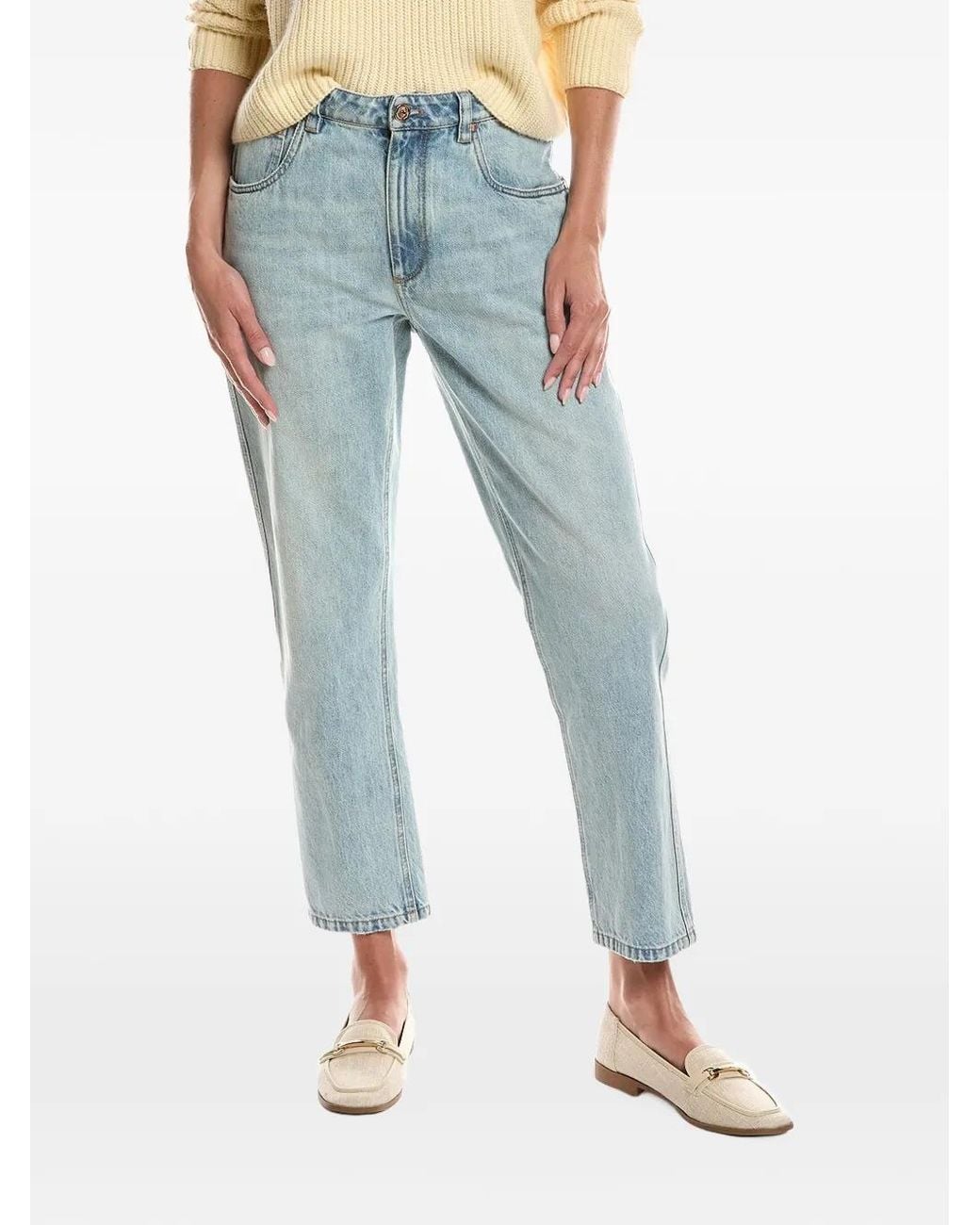 Brunello Cucinelli Blue Straight-Leg Jeans