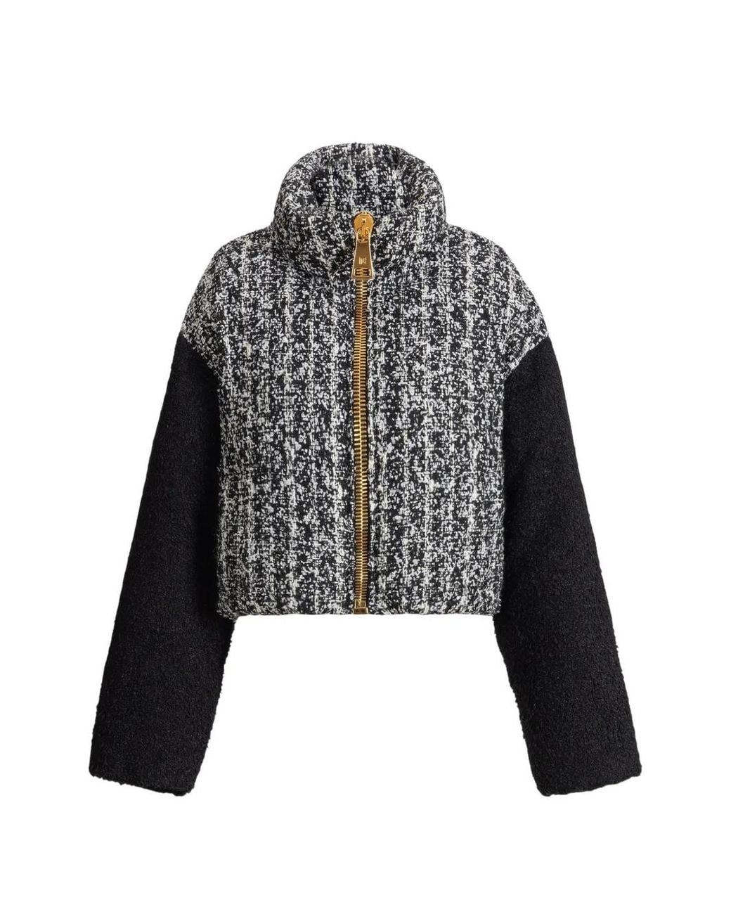 Balmain Black Padded Tweed Jacket