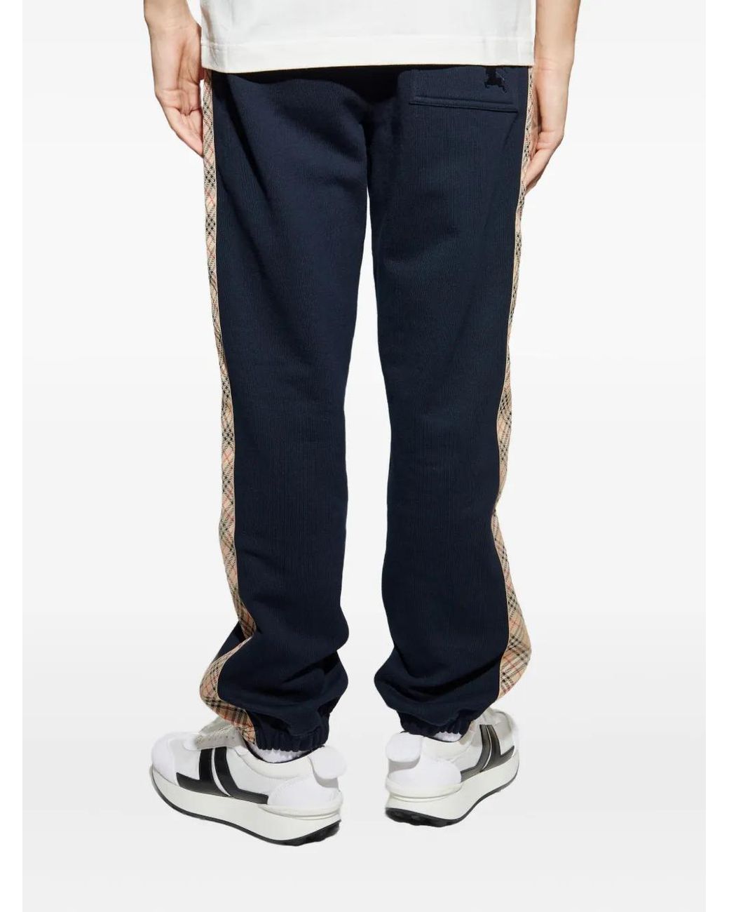 Burberry Blue Cotton Sweatpants for men