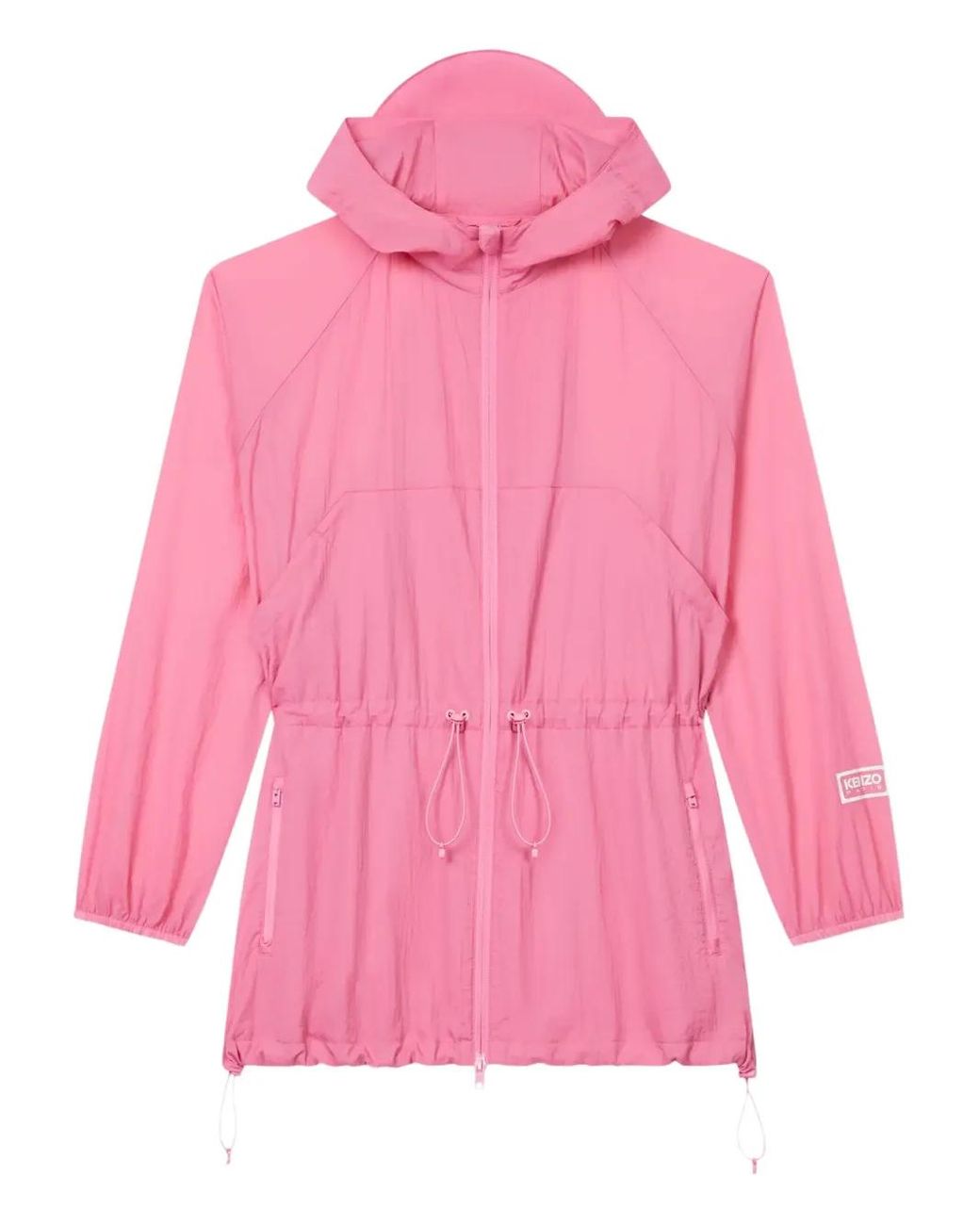 KENZO Pink Windbreaker Drawstring Hooded Jacket