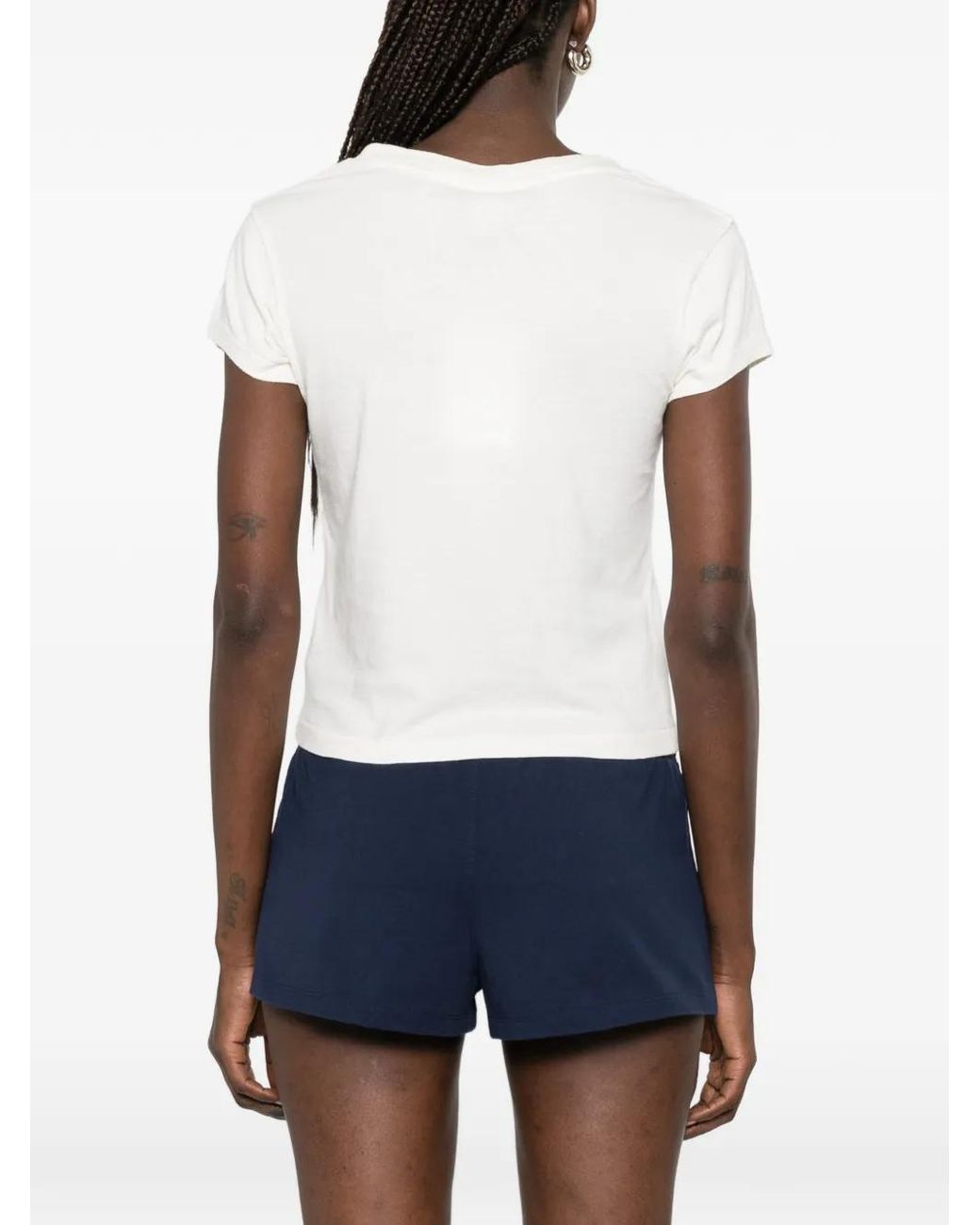 Sporty & Rich White Poly Logo-Print T-Shirt