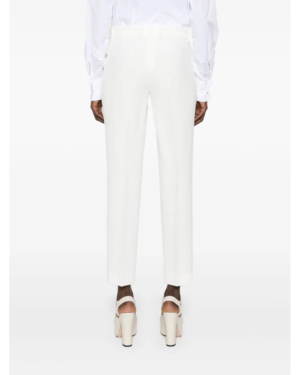 Ermanno Scervino White Tailored Straight-Leg Pants With Appeal