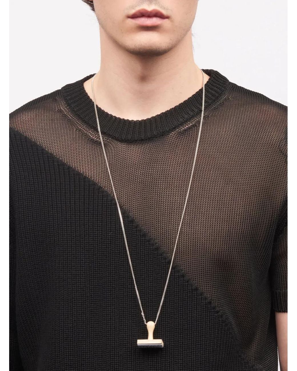 MM6 by Maison Margiela White Stamp Pendant Necklace