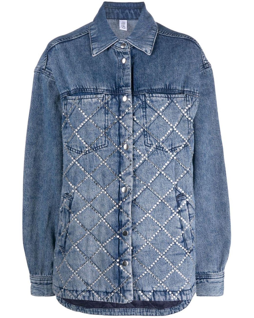 Liu Jo Diamond-quilted Denim Jacket in Blue | Lyst