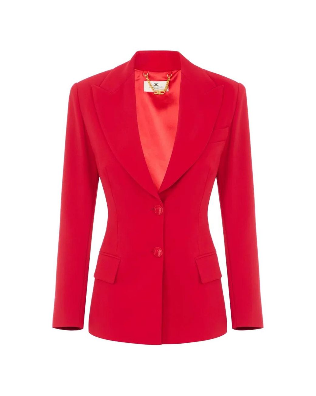 Elisabetta Franchi Red Lightweight Crêpe Jacket With Laces