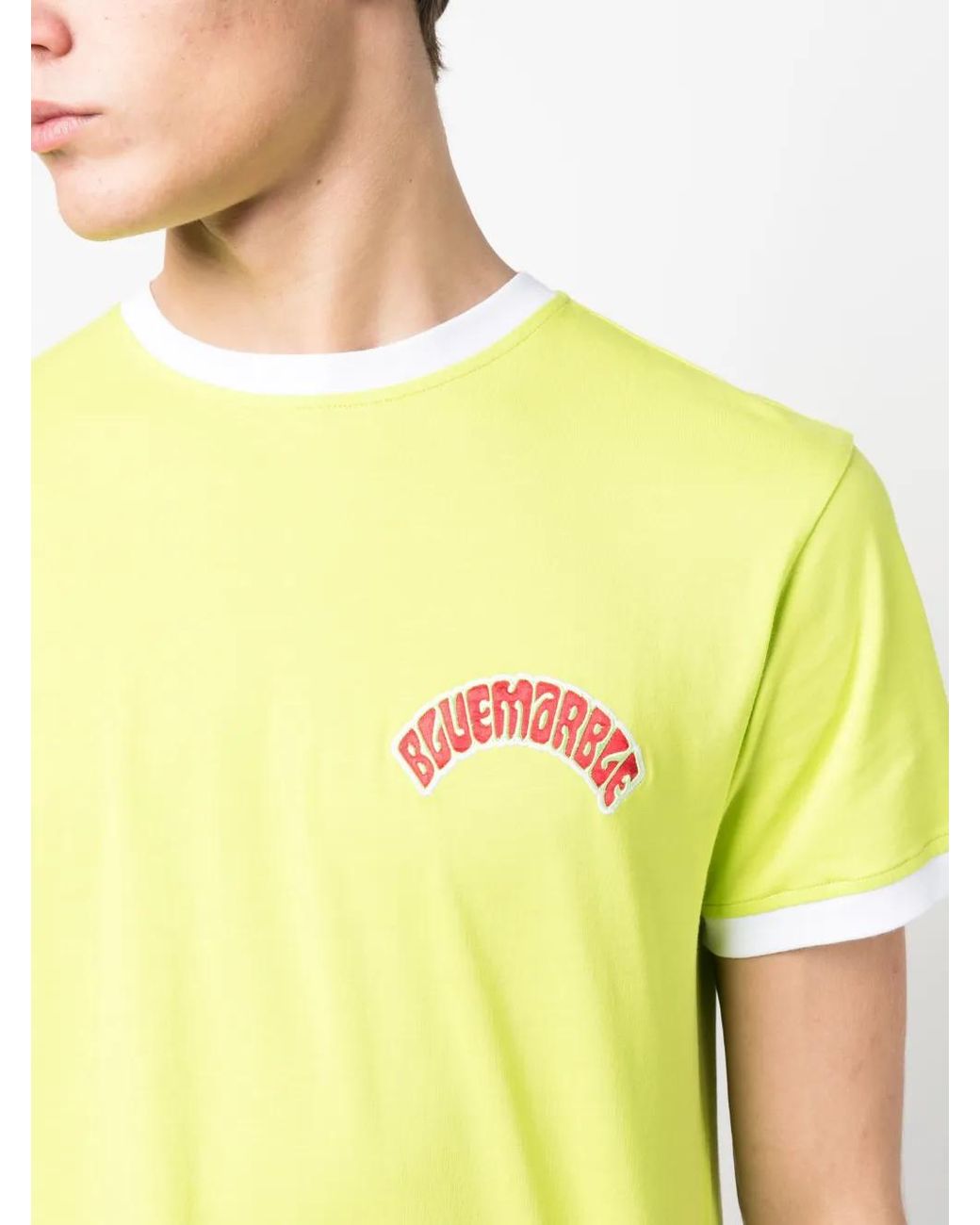 Bluemarble Yellow Logo-Print Short-Sleeve T-Shirt for men