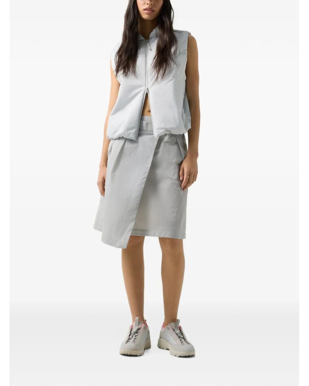 Bogner Fire + Ice Gray Tela Wrap Midi Skirt
