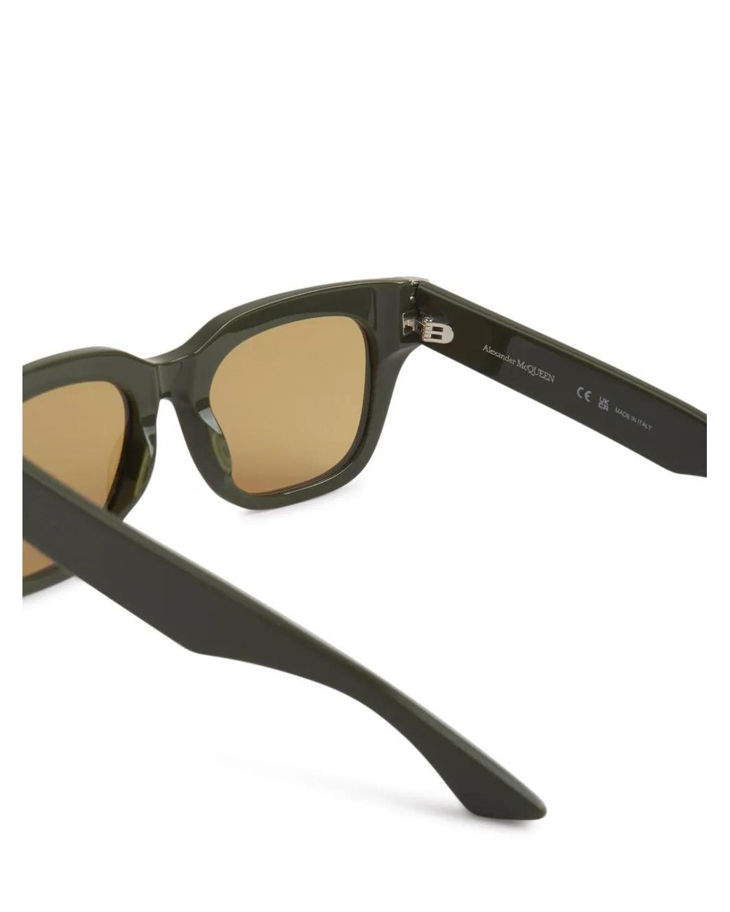 McQueen Natural Punk Rivet Square-Frame Sunglasses