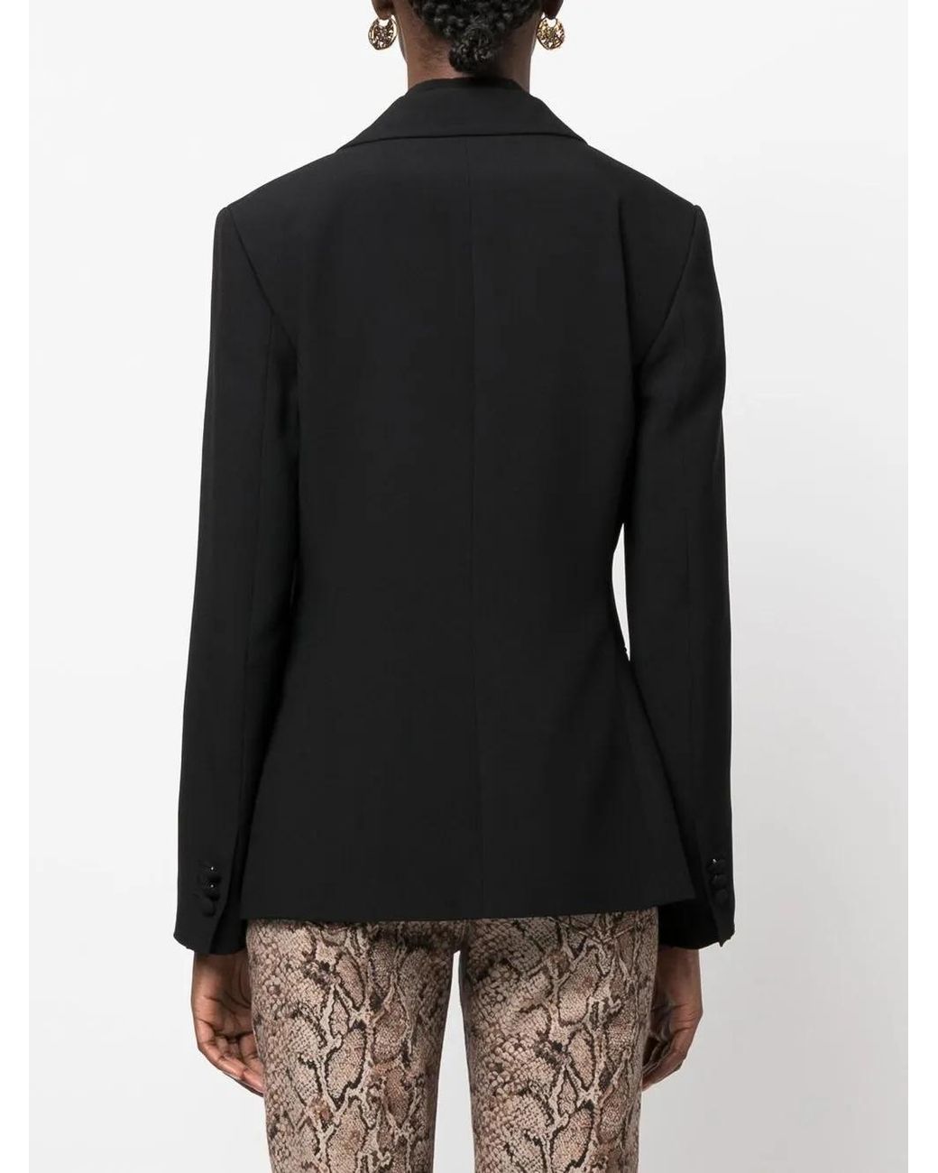 Alberta Ferretti Black Peak-Lapel Single-Breasted Blazer