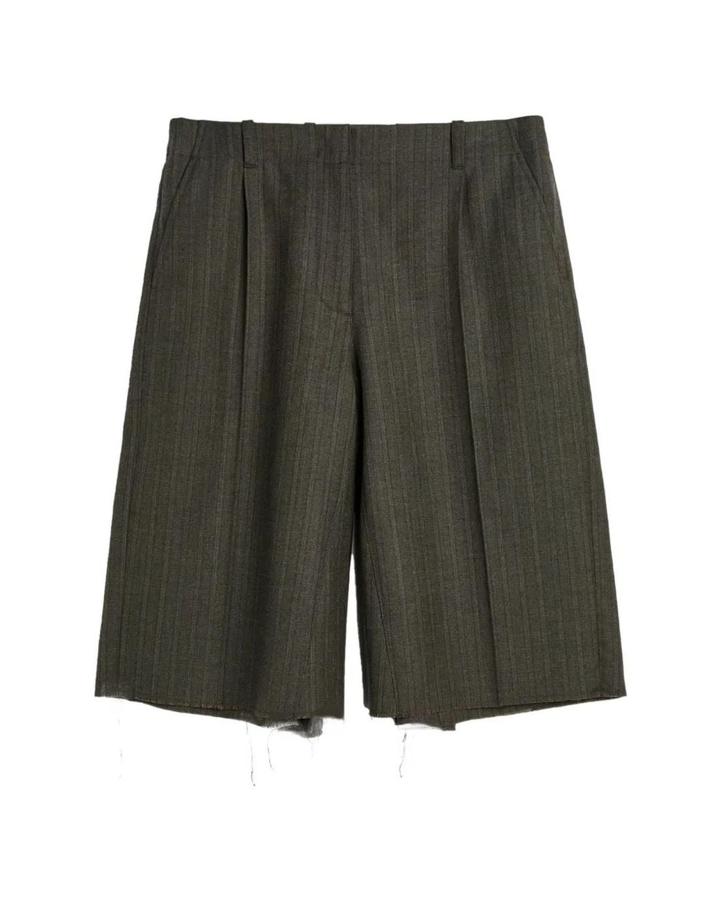 Our Legacy Green Jumbo Pinstriped Shorts