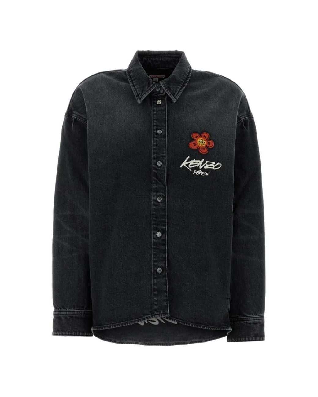 KENZO Black X Futura 2000 Flower-Embroidered Shirt
