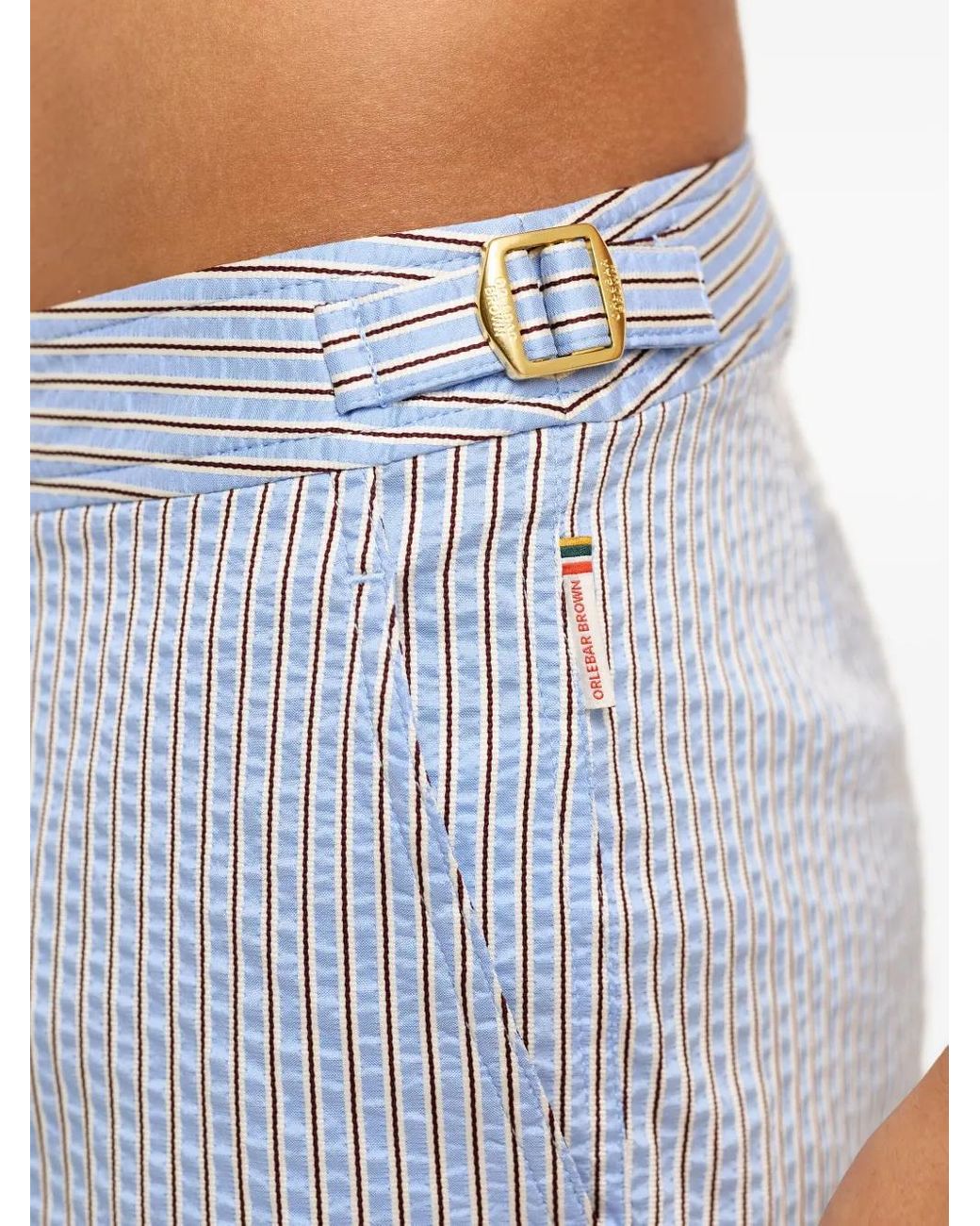 Orlebar Brown Blue Striped Swim Shorts for men