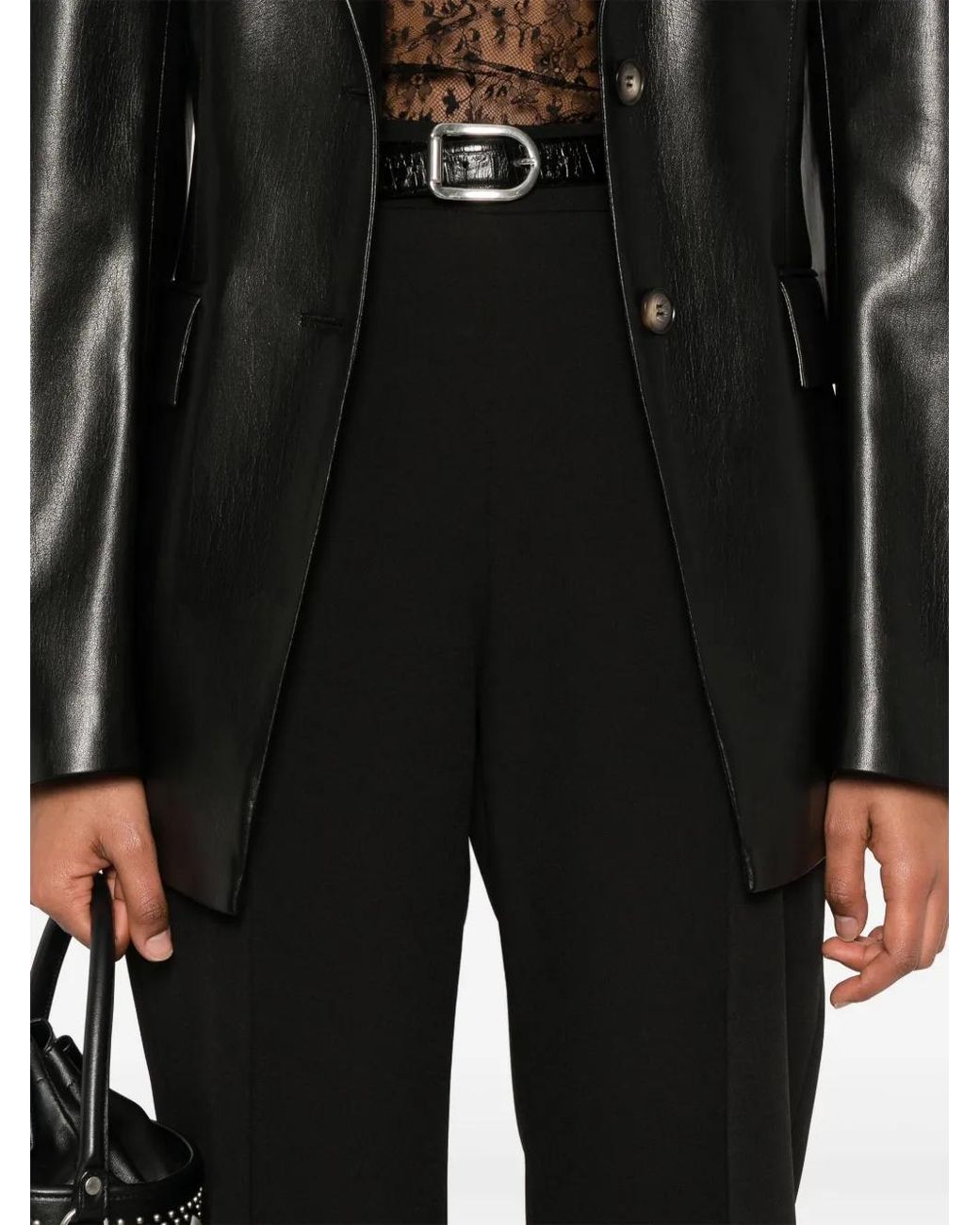 Ermanno Scervino Black Wide-Leg Tailored Trousers