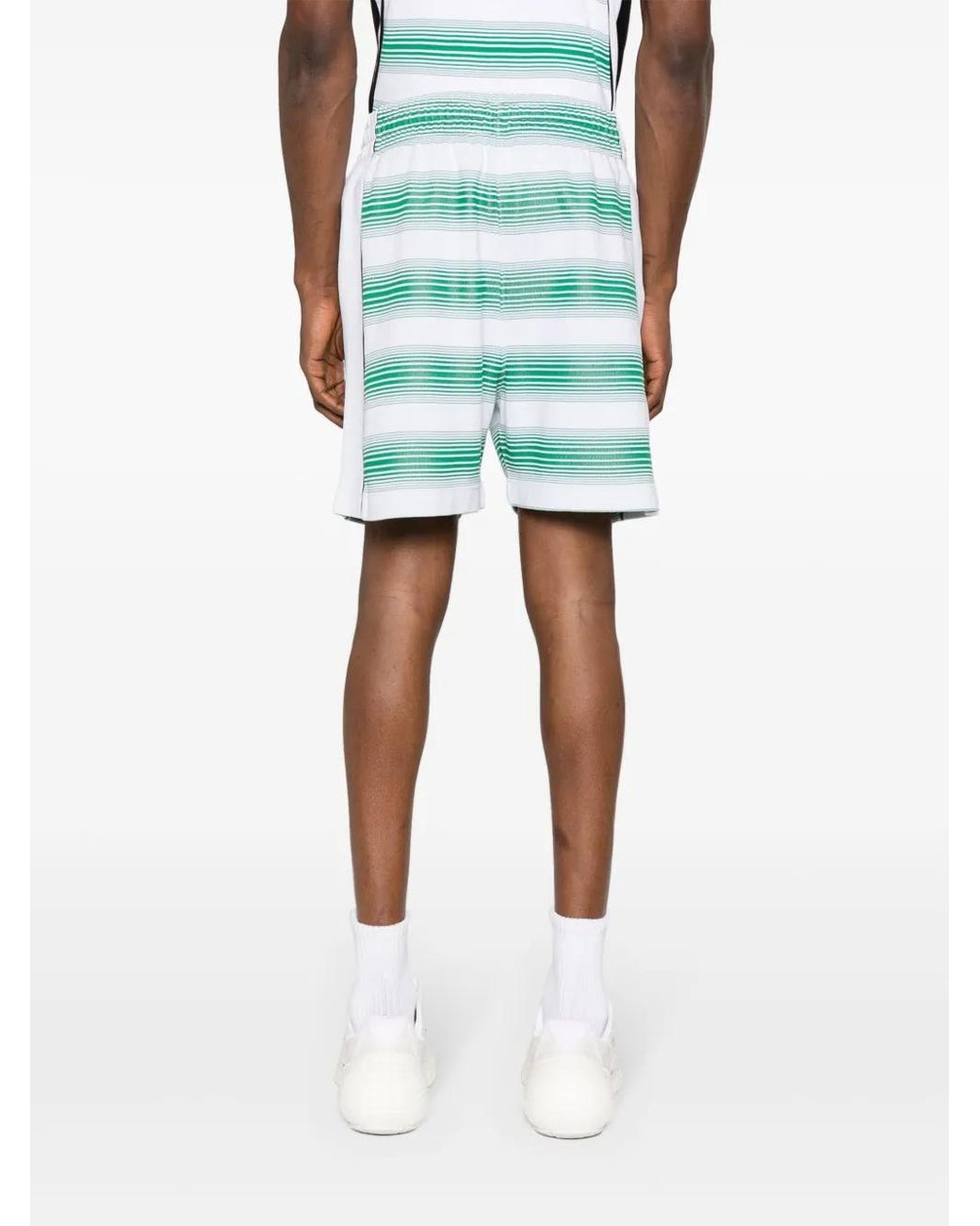 Casablanca Green Striped Jacquard Track Shorts for men
