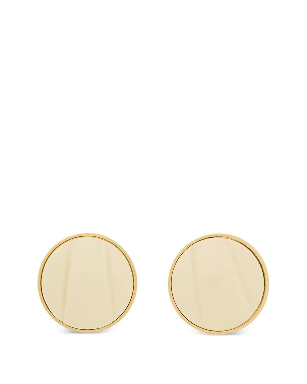Chloé Natural Leather-Inlay Round Earrings