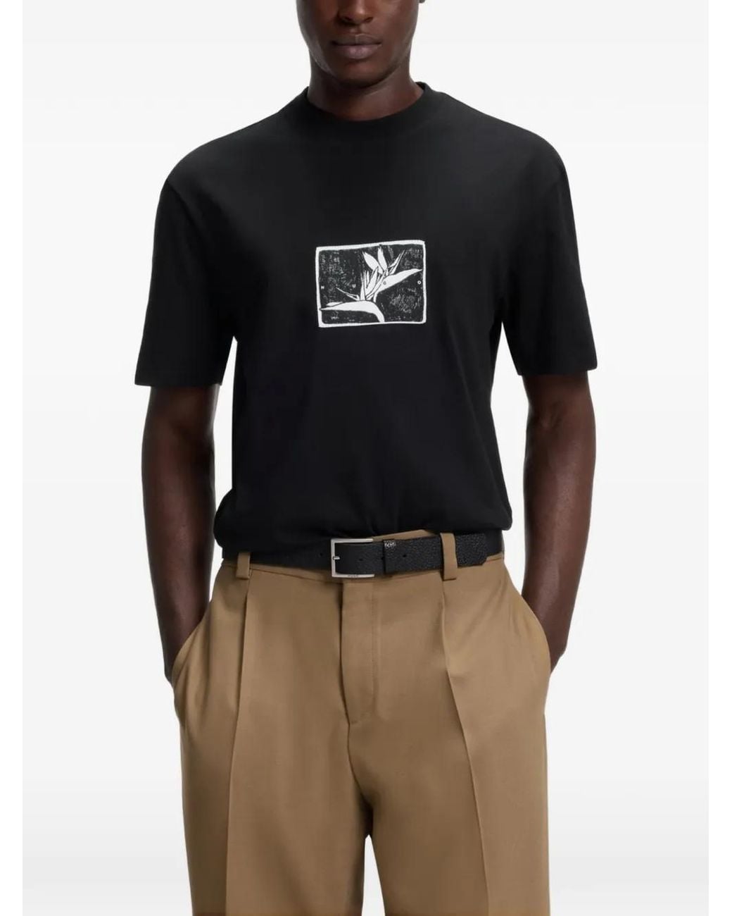 HUGO Black Relaxed-Fit T-Shirt for men