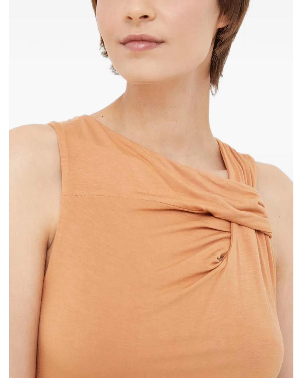 DKNY Red Twisted Sleeveless Top