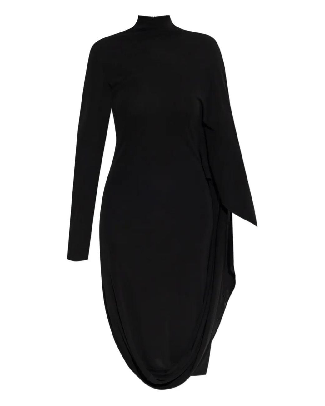 Stella McCartney Black Asymmetric Cape Midi Dress