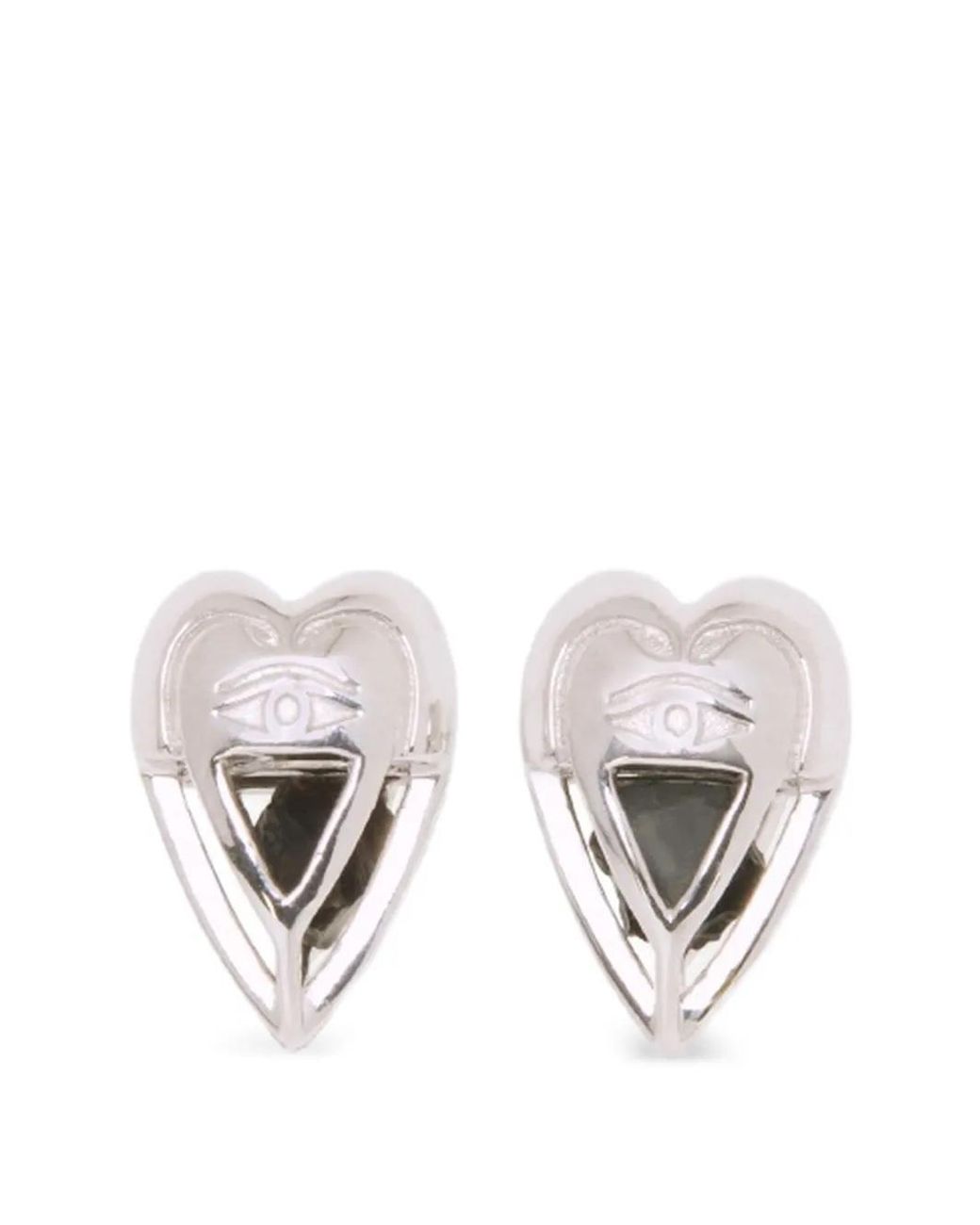 CAPSULE ELEVEN White Heart-Shape Onyx Stud Earrings